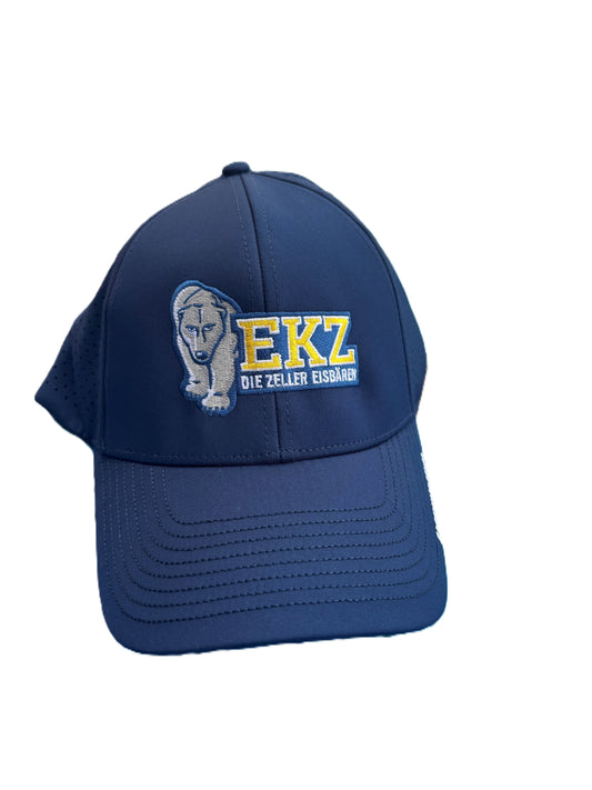 Blaue Cap mit Logo